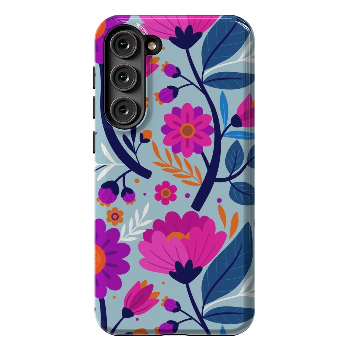 Galaxy S23 Plus StrongFit Colorful Exotic Floral Pattern by ArtsCase