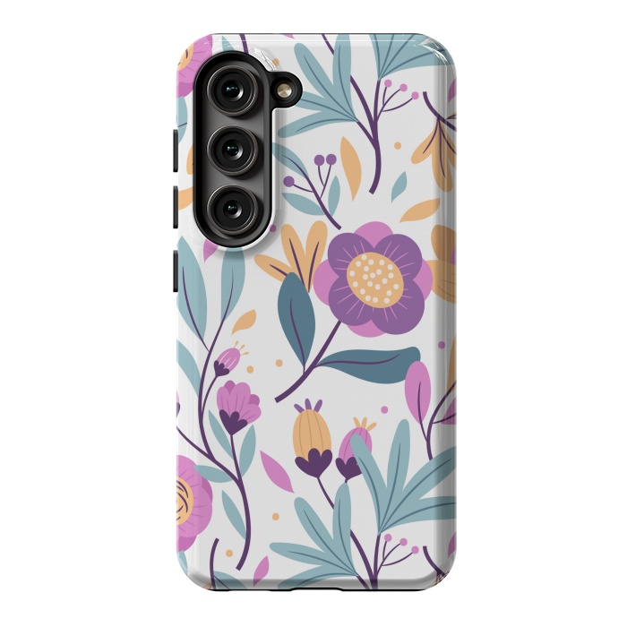 Galaxy S23 StrongFit Purple Floral Pattern 0 by ArtsCase