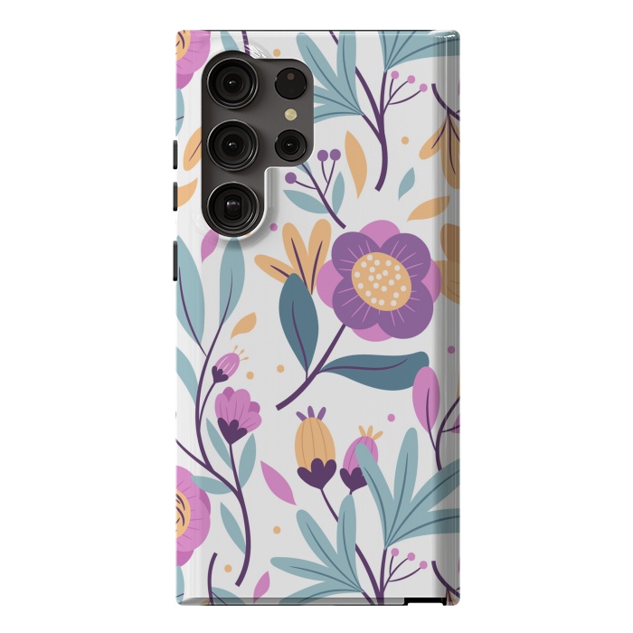 Galaxy S23 Ultra StrongFit Purple Floral Pattern 0 by ArtsCase