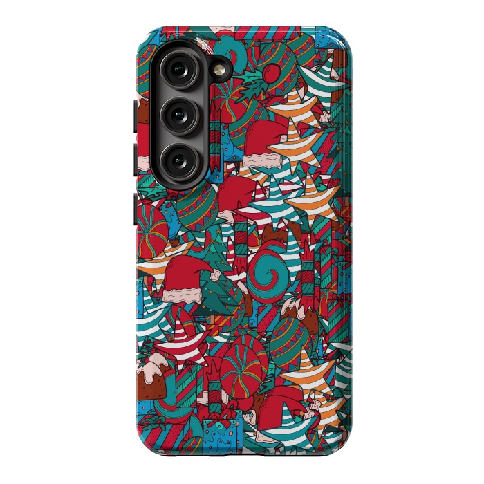Galaxy S23 StrongFit A Christmas pattern by Steve Wade (Swade)