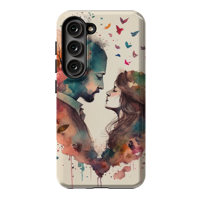 Galaxy S23 StrongFit Whimsical Love in Watercolor by Texnotropio