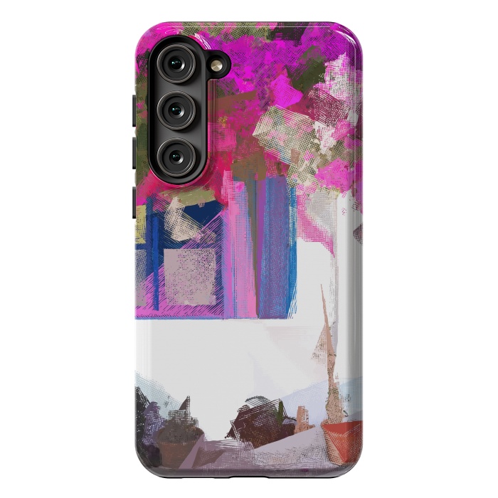 Galaxy S23 Plus StrongFit Blossom Is Just Around The Corner, Bougainvillea Tropical Greece Architecture, Botanical Summer Travel Bohemian by Uma Prabhakar Gokhale