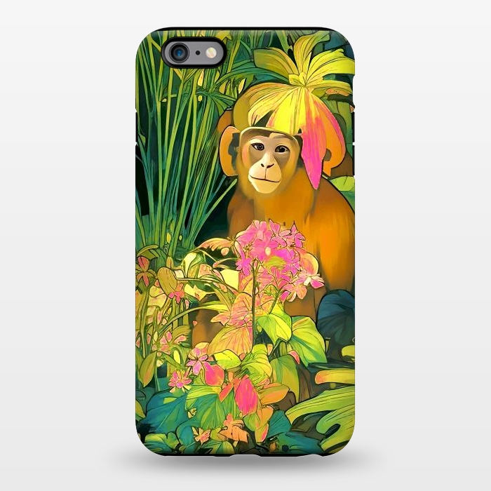 iPhone 6/6s plus StrongFit Daydreamer, Coming of Age Monkey Tropical Jungle Plants, Wildlife Botanical Nature Forest Bohemian Animals by Uma Prabhakar Gokhale