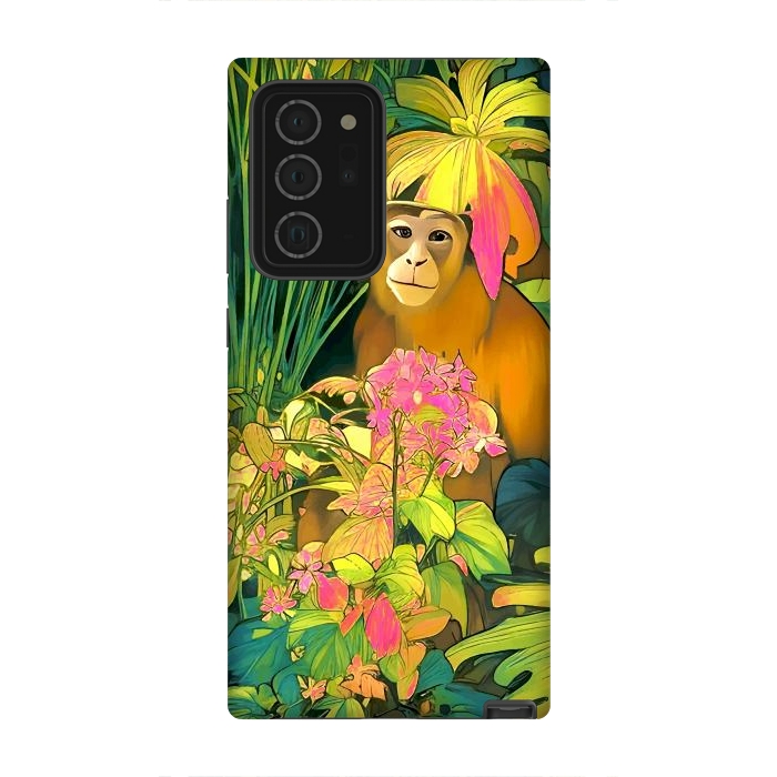 Galaxy Note 20 Ultra StrongFit Daydreamer, Coming of Age Monkey Tropical Jungle Plants, Wildlife Botanical Nature Forest Bohemian Animals by Uma Prabhakar Gokhale