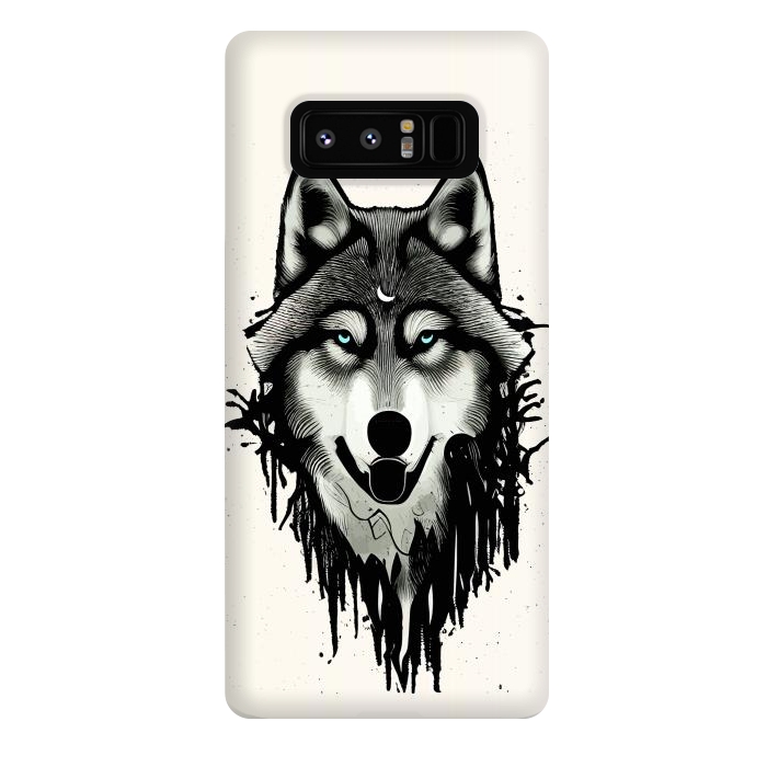 Galaxy Note 8 StrongFit Wicked Soul, Werewolf Wolf Wild Animals Sketch, Wildlife Drawing Line Art, Wild Eclectic Dark Moon by Uma Prabhakar Gokhale
