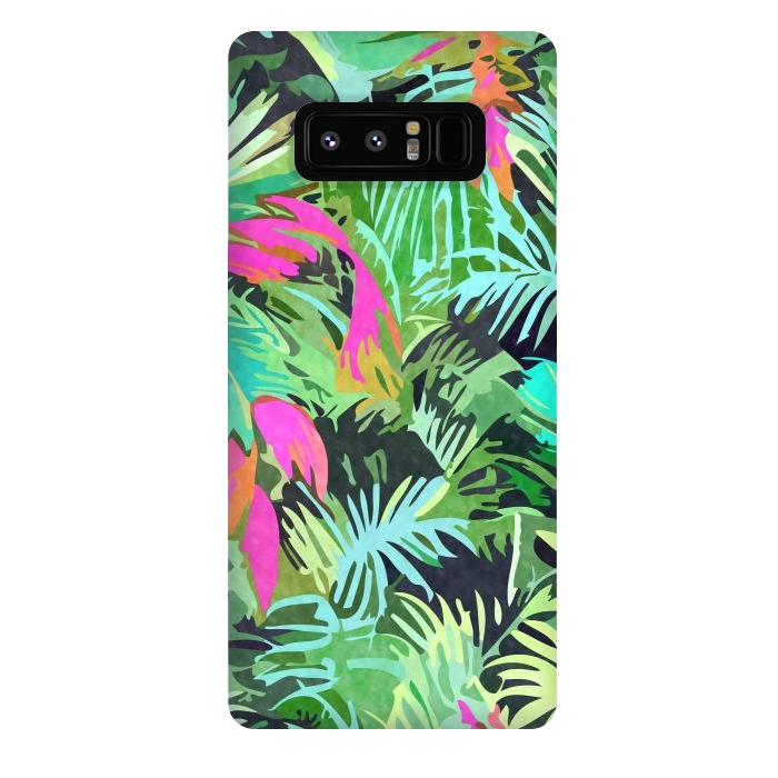 Galaxy Note 8 StrongFit Tropical Jungle, Botanical Nature Plants, Palm Forest Bohemian Watercolor, Modern Wild Painting by Uma Prabhakar Gokhale