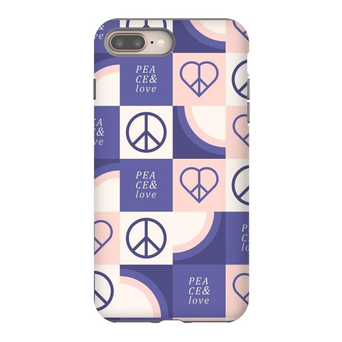 iPhone 8 plus StrongFit Peace & Love Pattern by ArtPrInk