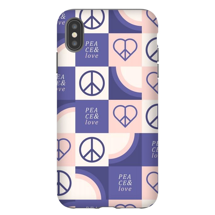 iPhone Xs Max StrongFit Peace & Love Pattern by ArtPrInk