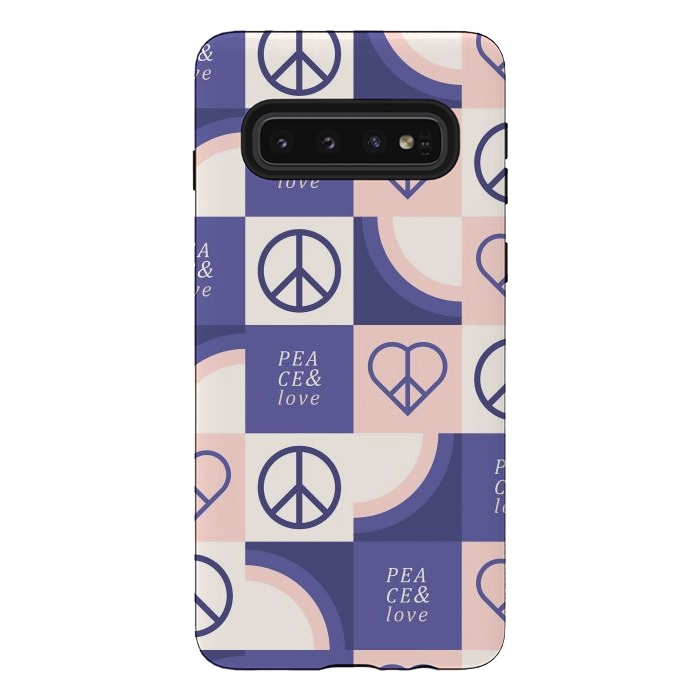 Galaxy S10 StrongFit Peace & Love Pattern by ArtPrInk