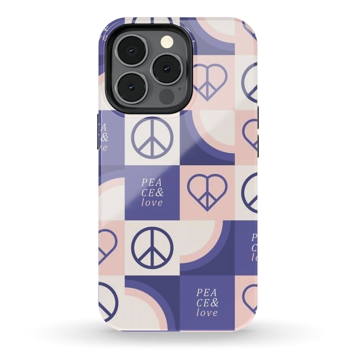 iPhone 13 pro StrongFit Peace & Love Pattern by ArtPrInk