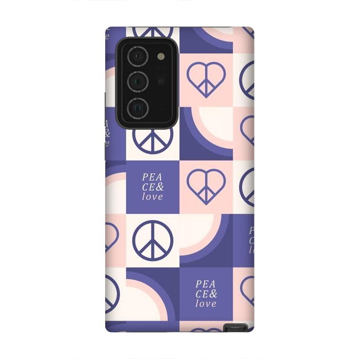 Galaxy Note 20 Ultra StrongFit Peace & Love Pattern by ArtPrInk