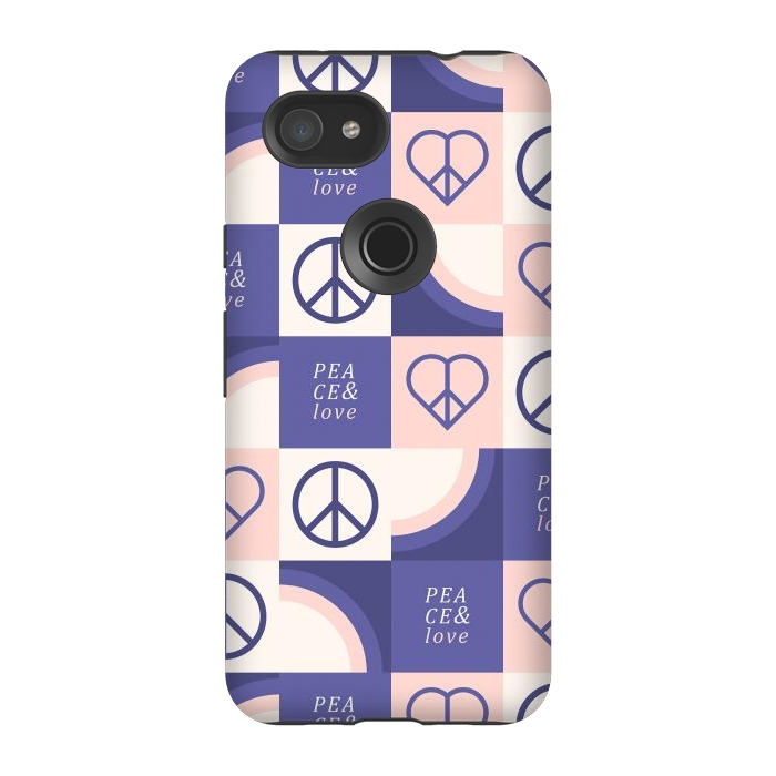 Pixel 3A StrongFit Peace & Love Pattern by ArtPrInk
