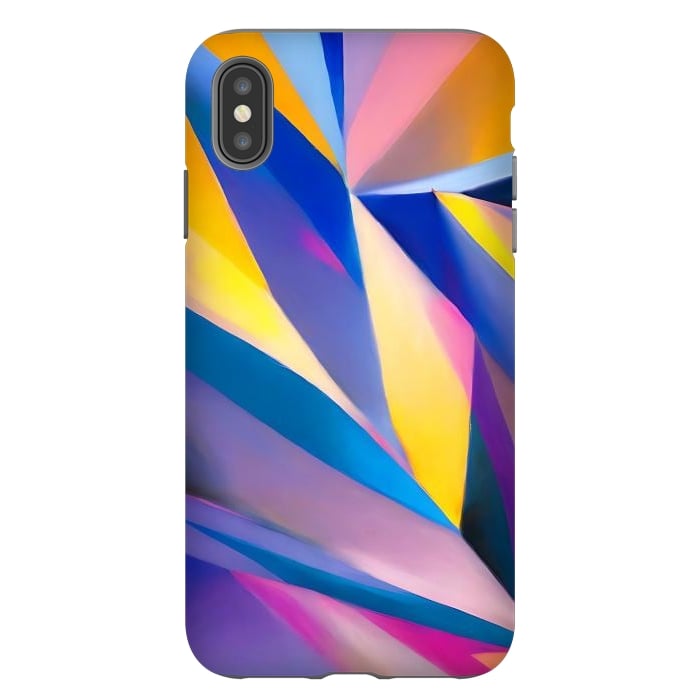 iPhone Xs Max StrongFit Painted Thoughts, Abstract Geometric Painting, Eclectic Maximalist Bohemian Shapes by Uma Prabhakar Gokhale
