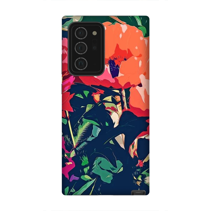 Galaxy Note 20 Ultra StrongFit Where Darkness Blooms, Dark Floral Botanical Painting, Eclectic Blush Plants Garden Nature Flowers by Uma Prabhakar Gokhale