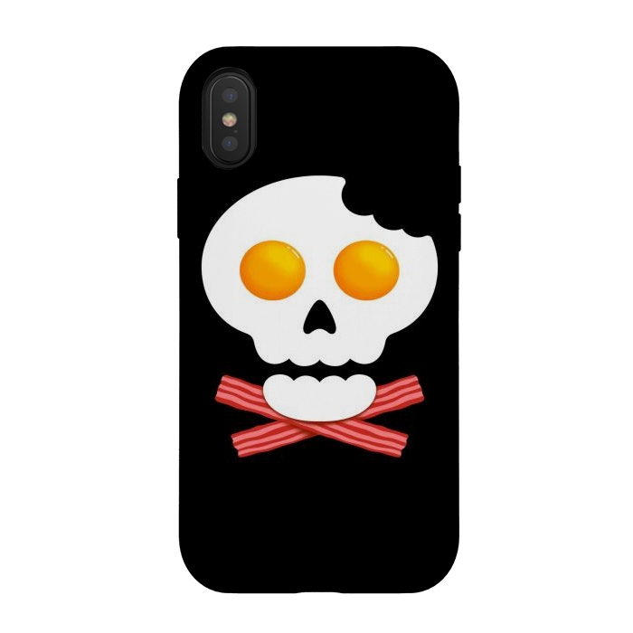 iPhone Xs / X StrongFit Breakfast Skull 1 by Afif Quilimo