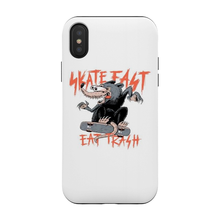 iPhone Xs / X StrongFit Skate Fast Eat Trash by Afif Quilimo