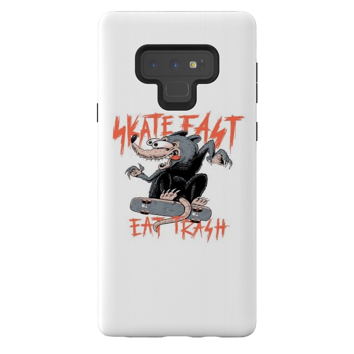 Galaxy Note 9 StrongFit Skate Fast Eat Trash by Afif Quilimo