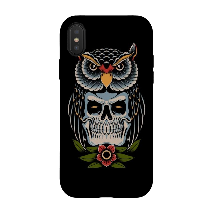iPhone Xs / X StrongFit Owl Skull by Afif Quilimo