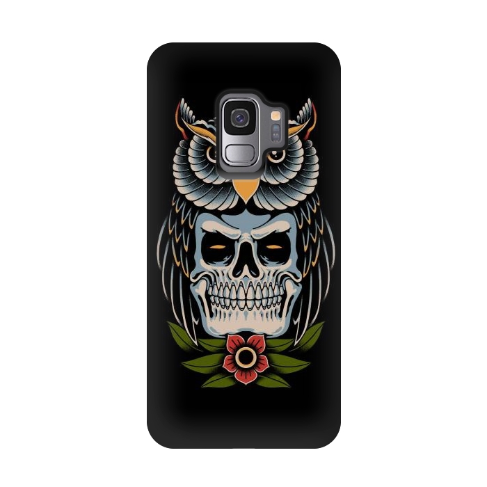 Galaxy S9 StrongFit Owl Skull by Afif Quilimo