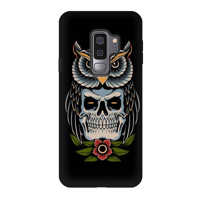 Galaxy S9 plus StrongFit Owl Skull by Afif Quilimo