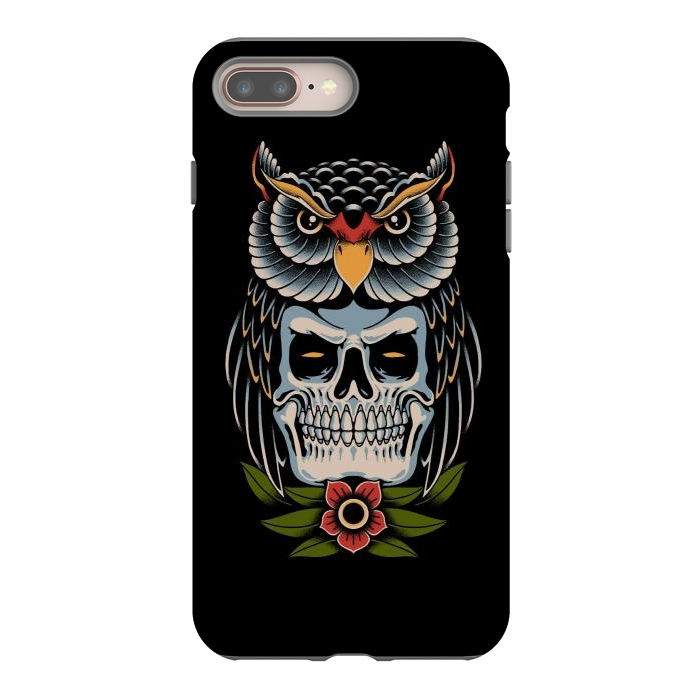 iPhone 8 plus StrongFit Owl Skull by Afif Quilimo