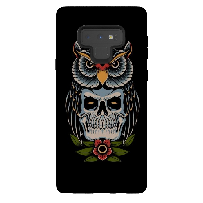 Galaxy Note 9 StrongFit Owl Skull by Afif Quilimo