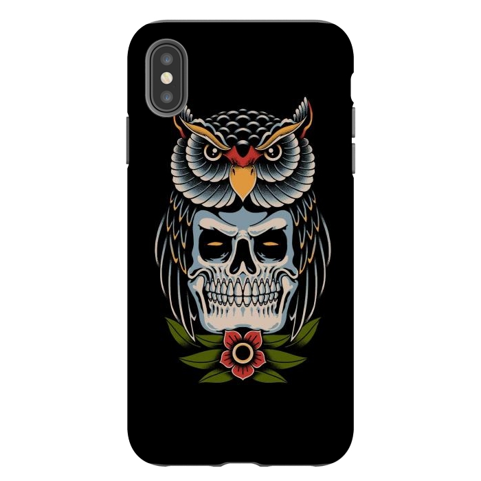 iPhone Xs Max StrongFit Owl Skull by Afif Quilimo