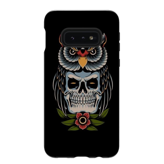 Galaxy S10e StrongFit Owl Skull by Afif Quilimo