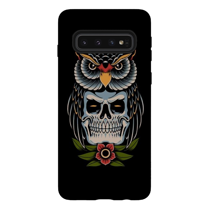 Galaxy S10 StrongFit Owl Skull by Afif Quilimo