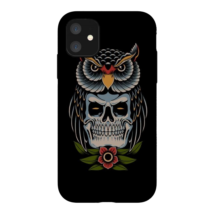 iPhone 11 StrongFit Owl Skull by Afif Quilimo