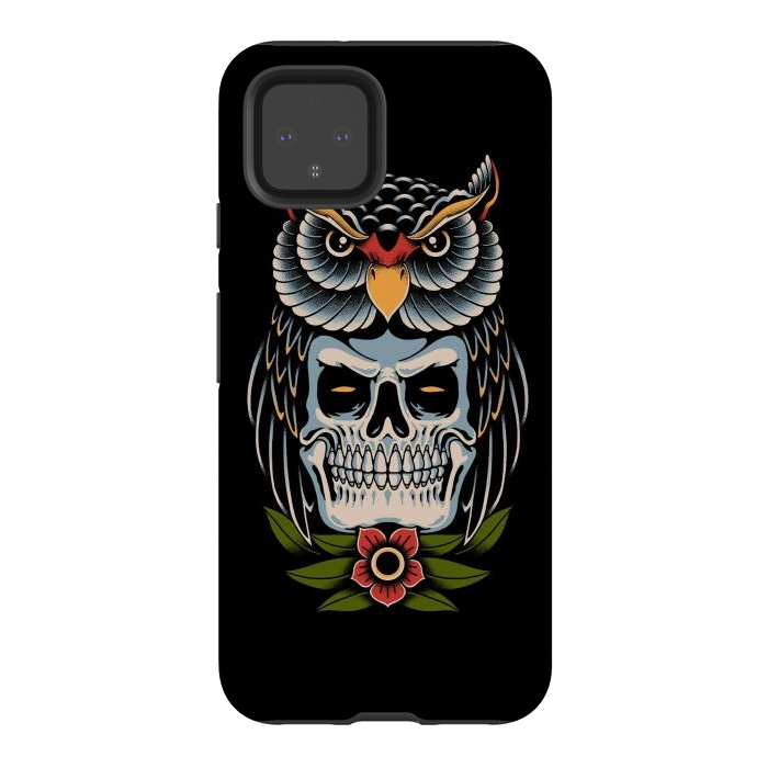 Pixel 4 StrongFit Owl Skull by Afif Quilimo