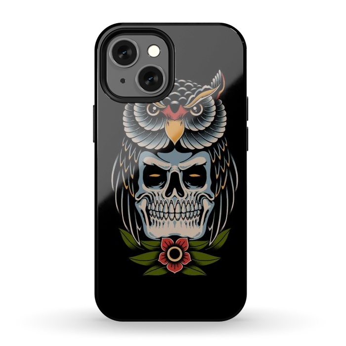 iPhone 12 mini StrongFit Owl Skull by Afif Quilimo