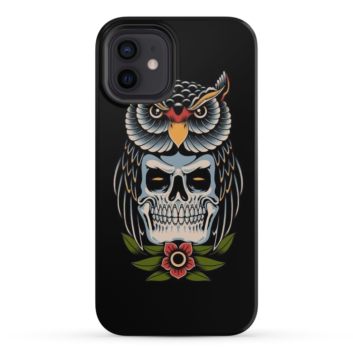 iPhone 12 StrongFit Owl Skull by Afif Quilimo