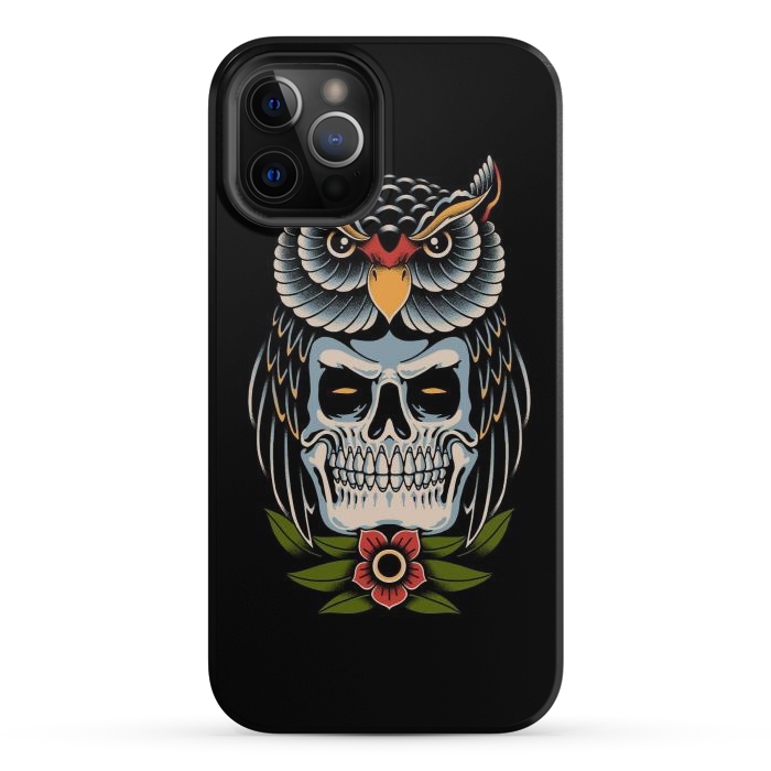 iPhone 12 Pro StrongFit Owl Skull by Afif Quilimo