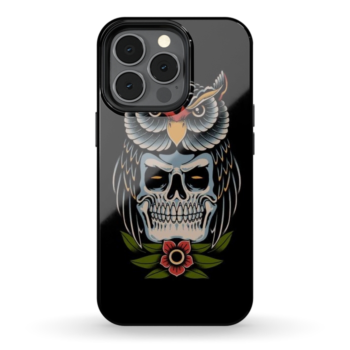 iPhone 13 pro StrongFit Owl Skull by Afif Quilimo