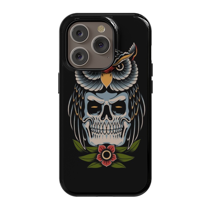 iPhone 14 Pro StrongFit Owl Skull by Afif Quilimo