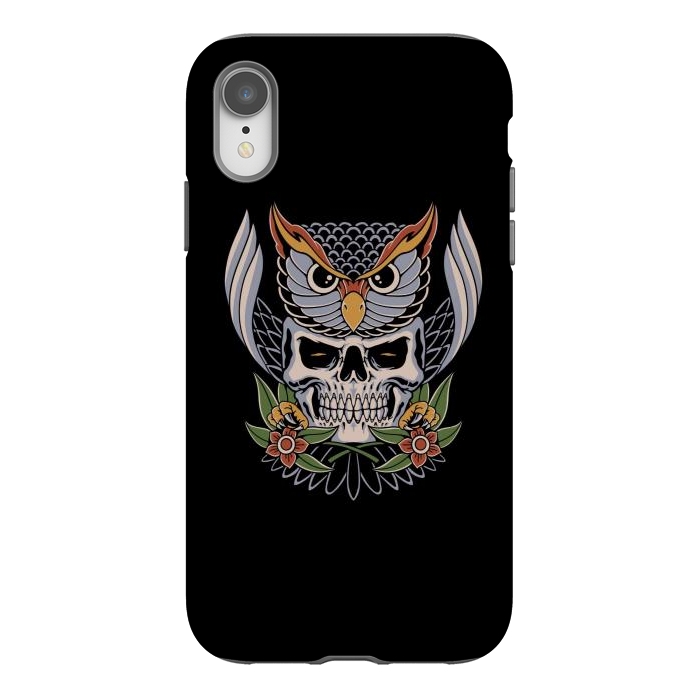 iPhone Xr StrongFit Owl Skull 1 by Afif Quilimo