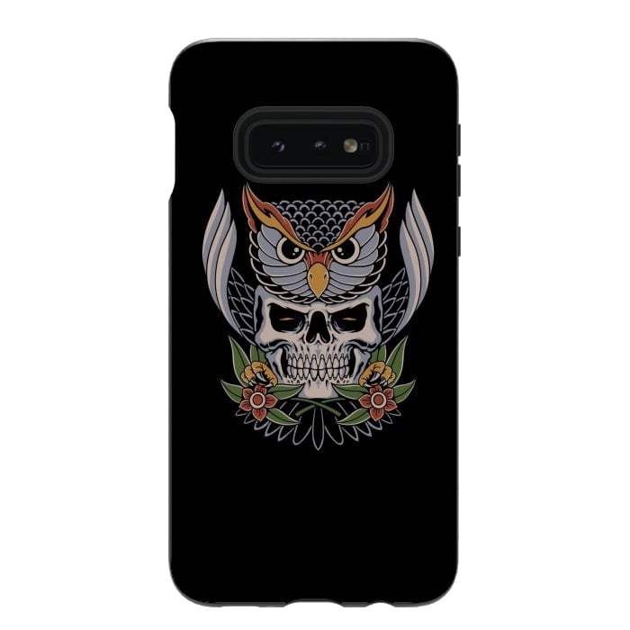 Galaxy S10e StrongFit Owl Skull 1 by Afif Quilimo