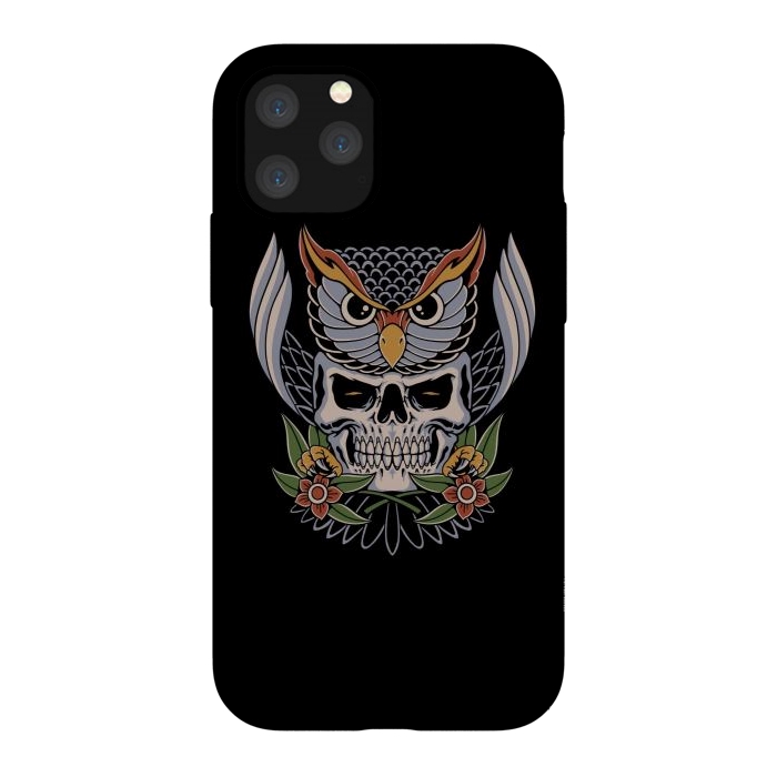 iPhone 11 Pro StrongFit Owl Skull 1 by Afif Quilimo