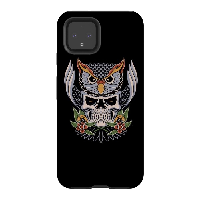 Pixel 4 StrongFit Owl Skull 1 by Afif Quilimo