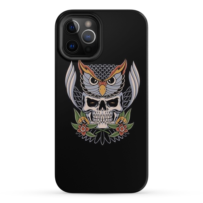 iPhone 12 Pro StrongFit Owl Skull 1 by Afif Quilimo