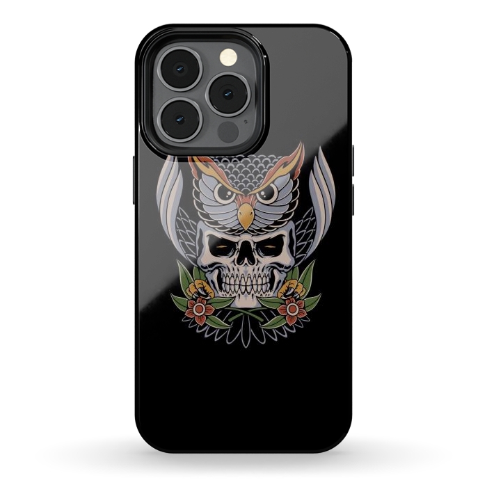 iPhone 13 pro StrongFit Owl Skull 1 by Afif Quilimo