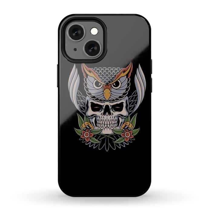 iPhone 13 mini StrongFit Owl Skull 1 by Afif Quilimo