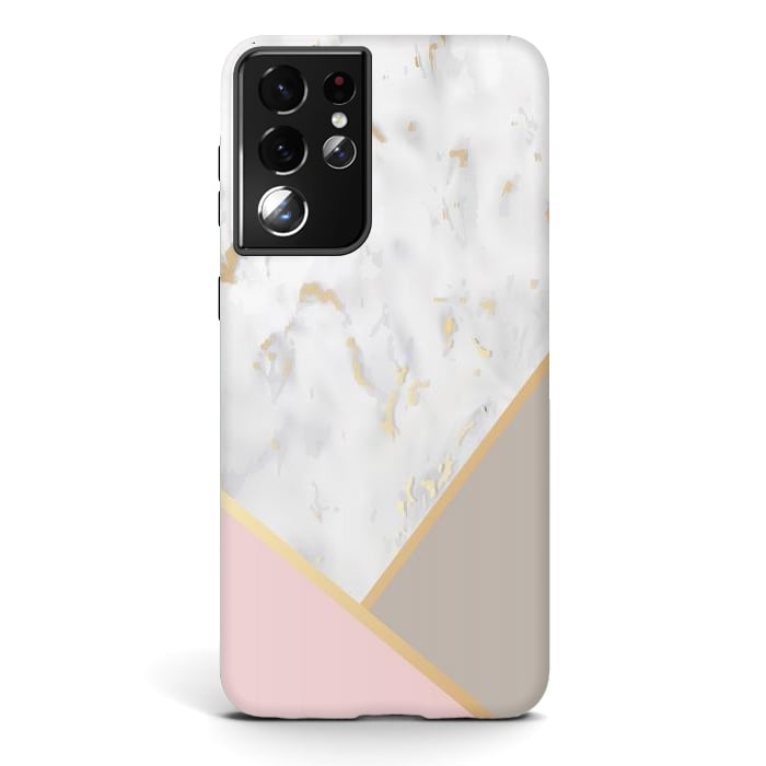 Galaxy S21 ultra StrongFit Marble Geometry 0011 by ArtsCase