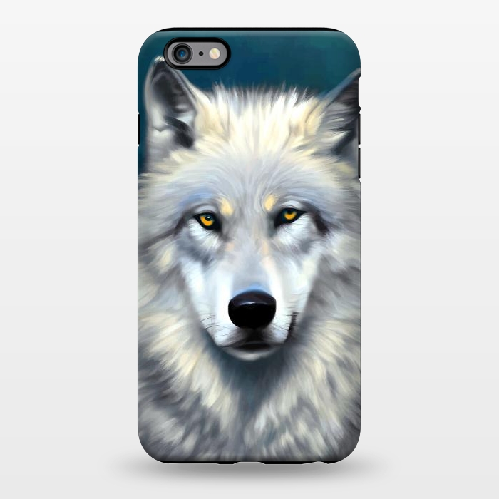 iPhone 6/6s plus StrongFit The Wolf, Animal Portrait Painting, Wildlife Forest Jungle Dog, Mystery Eclectic Rustic by Uma Prabhakar Gokhale