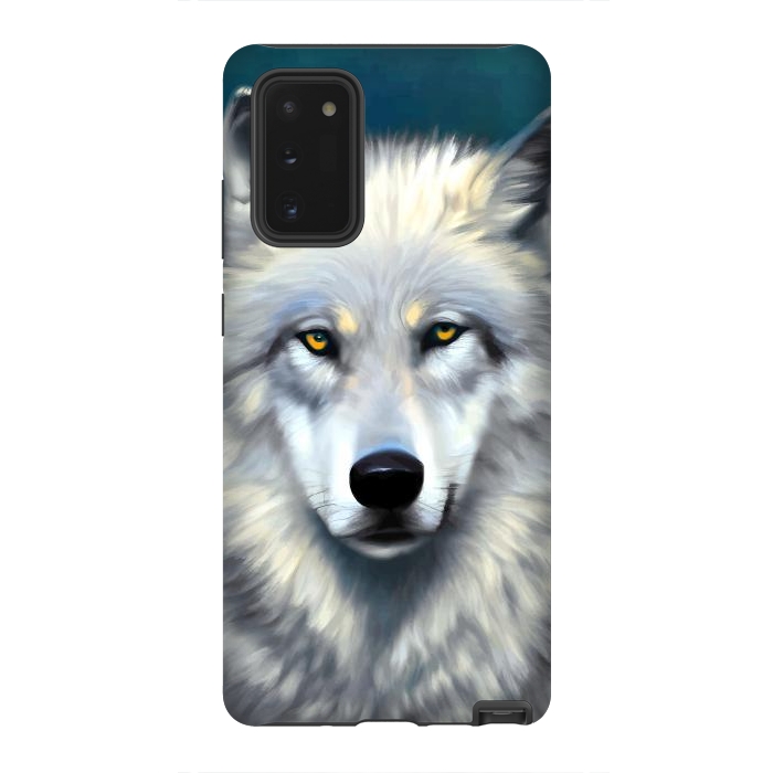 Galaxy Note 20 StrongFit The Wolf, Animal Portrait Painting, Wildlife Forest Jungle Dog, Mystery Eclectic Rustic by Uma Prabhakar Gokhale