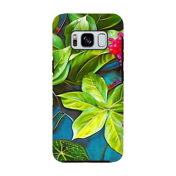 Galaxy S8 StrongFit Bloom Like Never Before, Botanical Nature Jungle Plants, Bohemian Floral Blossom Forest Painting by Uma Prabhakar Gokhale