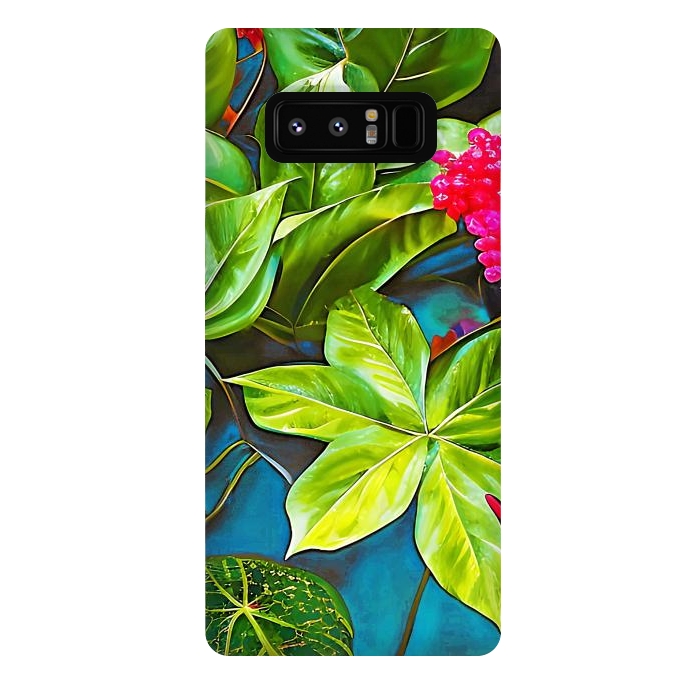 Galaxy Note 8 StrongFit Bloom Like Never Before, Botanical Nature Jungle Plants, Bohemian Floral Blossom Forest Painting by Uma Prabhakar Gokhale