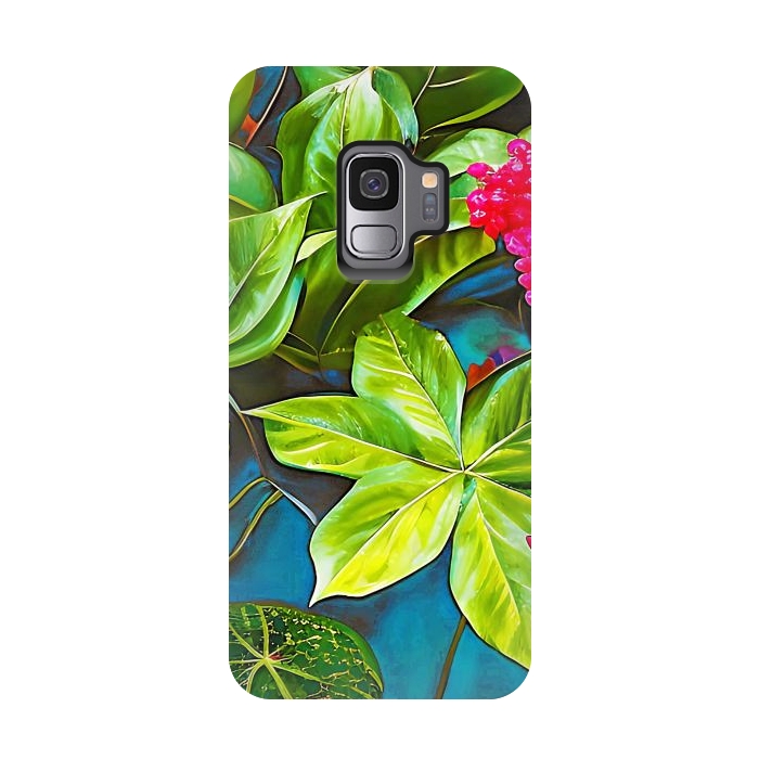 Galaxy S9 StrongFit Bloom Like Never Before, Botanical Nature Jungle Plants, Bohemian Floral Blossom Forest Painting by Uma Prabhakar Gokhale
