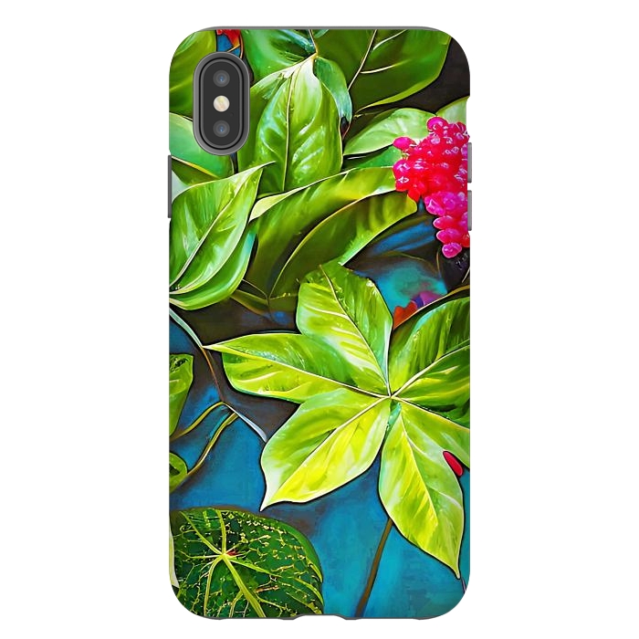 iPhone Xs Max StrongFit Bloom Like Never Before, Botanical Nature Jungle Plants, Bohemian Floral Blossom Forest Painting by Uma Prabhakar Gokhale